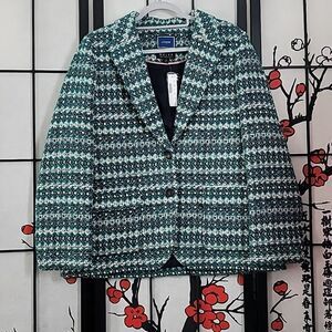 J. Crew Nalya Boyfriend Blazer in Italian Jacquard Wool/ Cotton